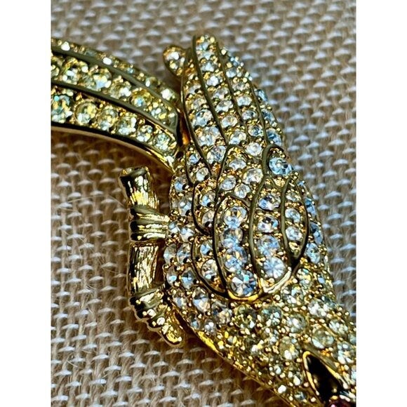 NOLAN MILLER Avalon Bird Of Paradise Brooch Diamanté Crystal Jewelry Present Bir - Picture 5 of 12